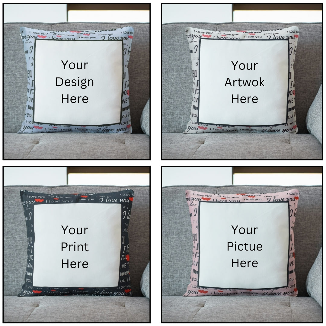 Single Piece - I love  Sublimation Cushion Pillows Cover - Transform Comfort into Creativity