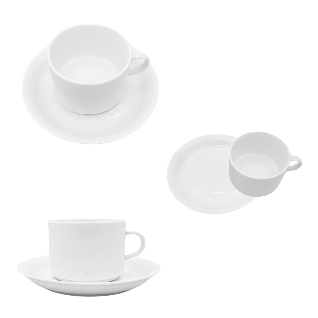 Premium White Ceramic Cup and Plate Set for Custom Designs – Perfect for Personalized Gifts