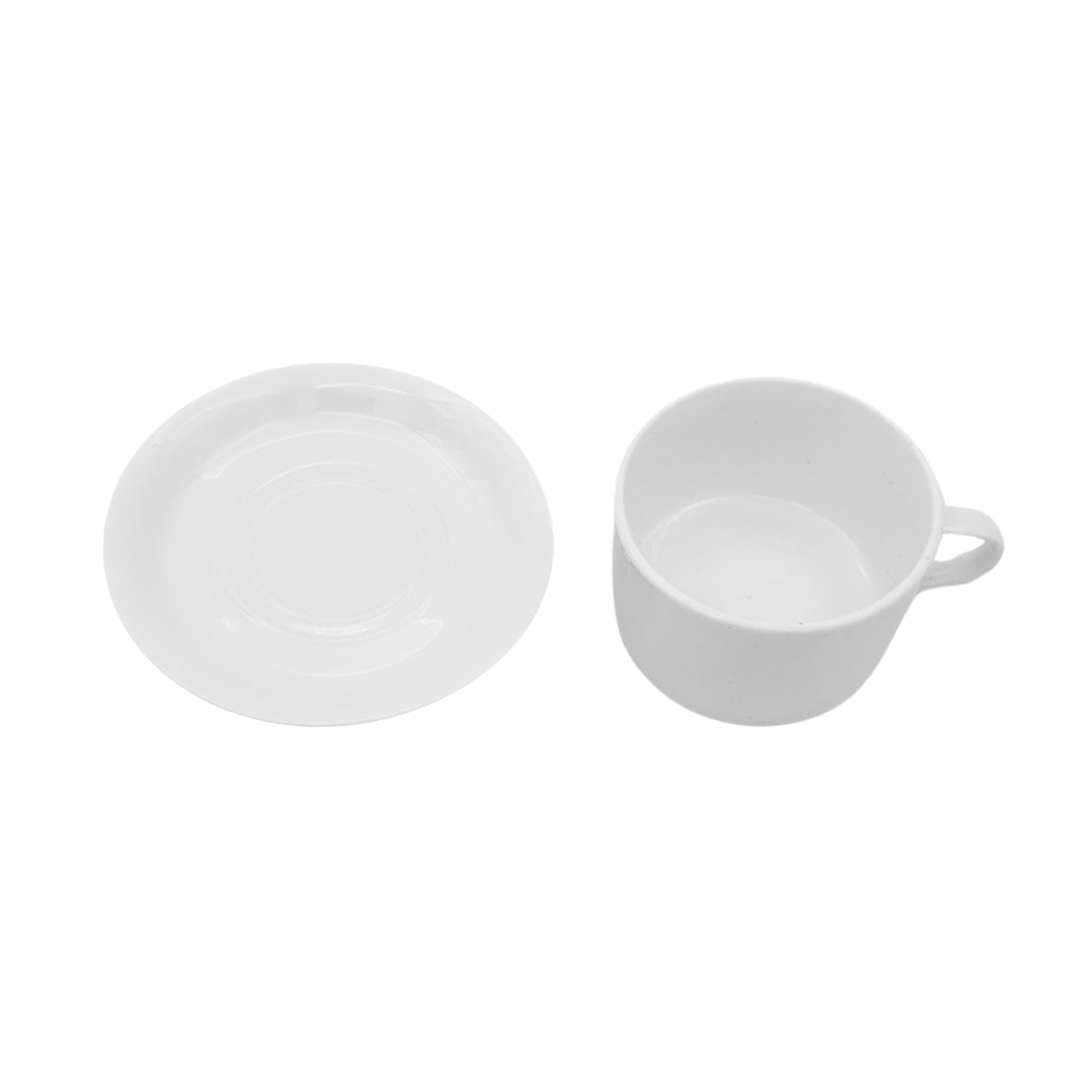 Premium White Ceramic Cup and Plate Set for Custom Designs – Perfect for Personalized Gifts