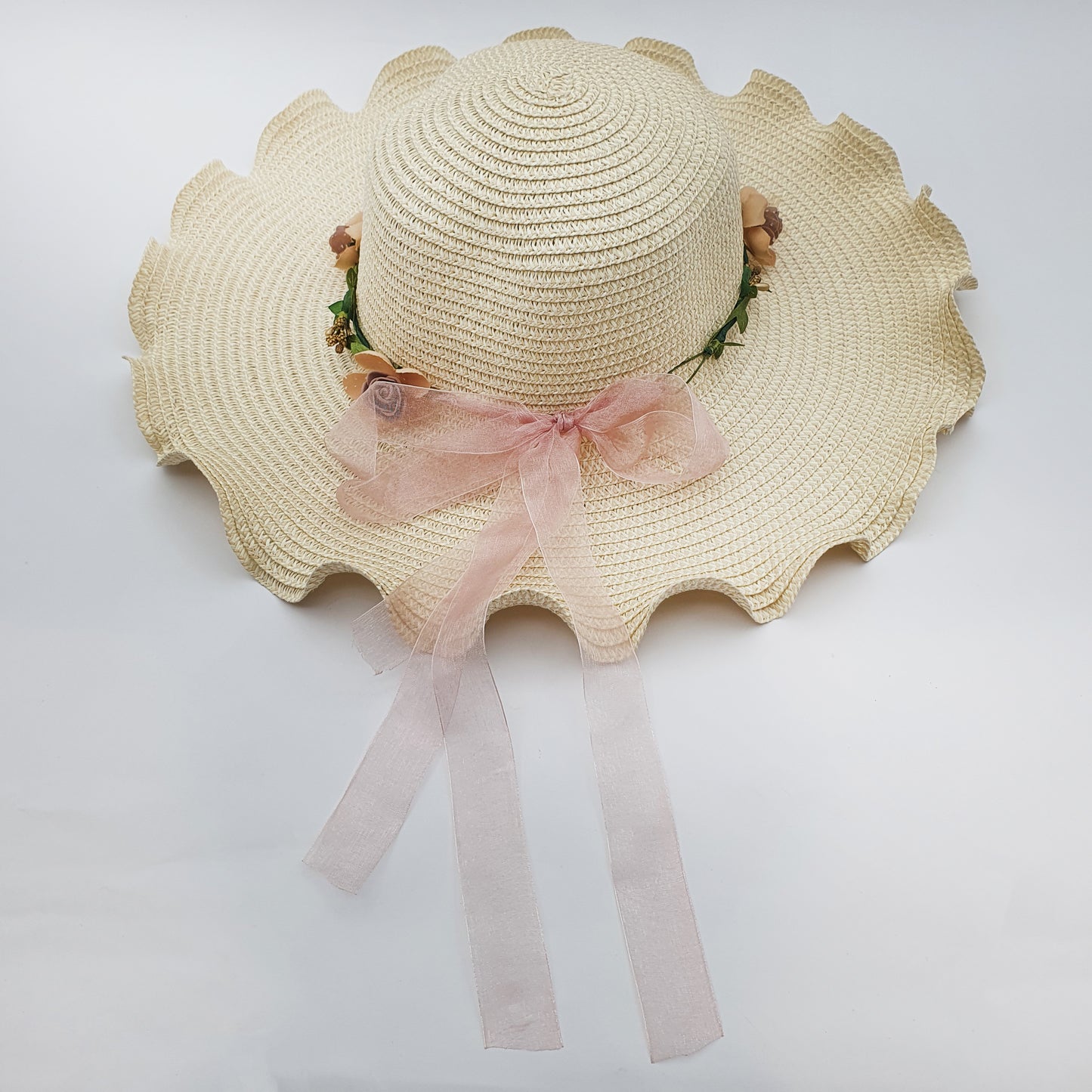 In Fashion with a Wide-Brimmed Hat and Flower Round for Sublimation