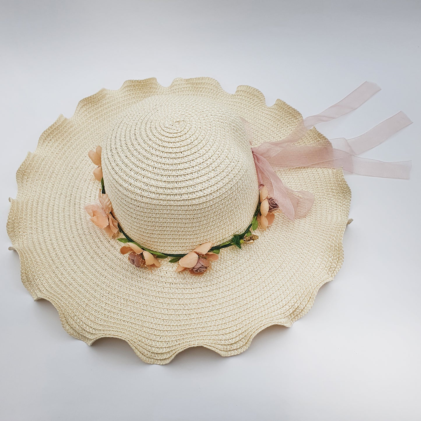 In Fashion with a Wide-Brimmed Hat and Flower Round for Sublimation