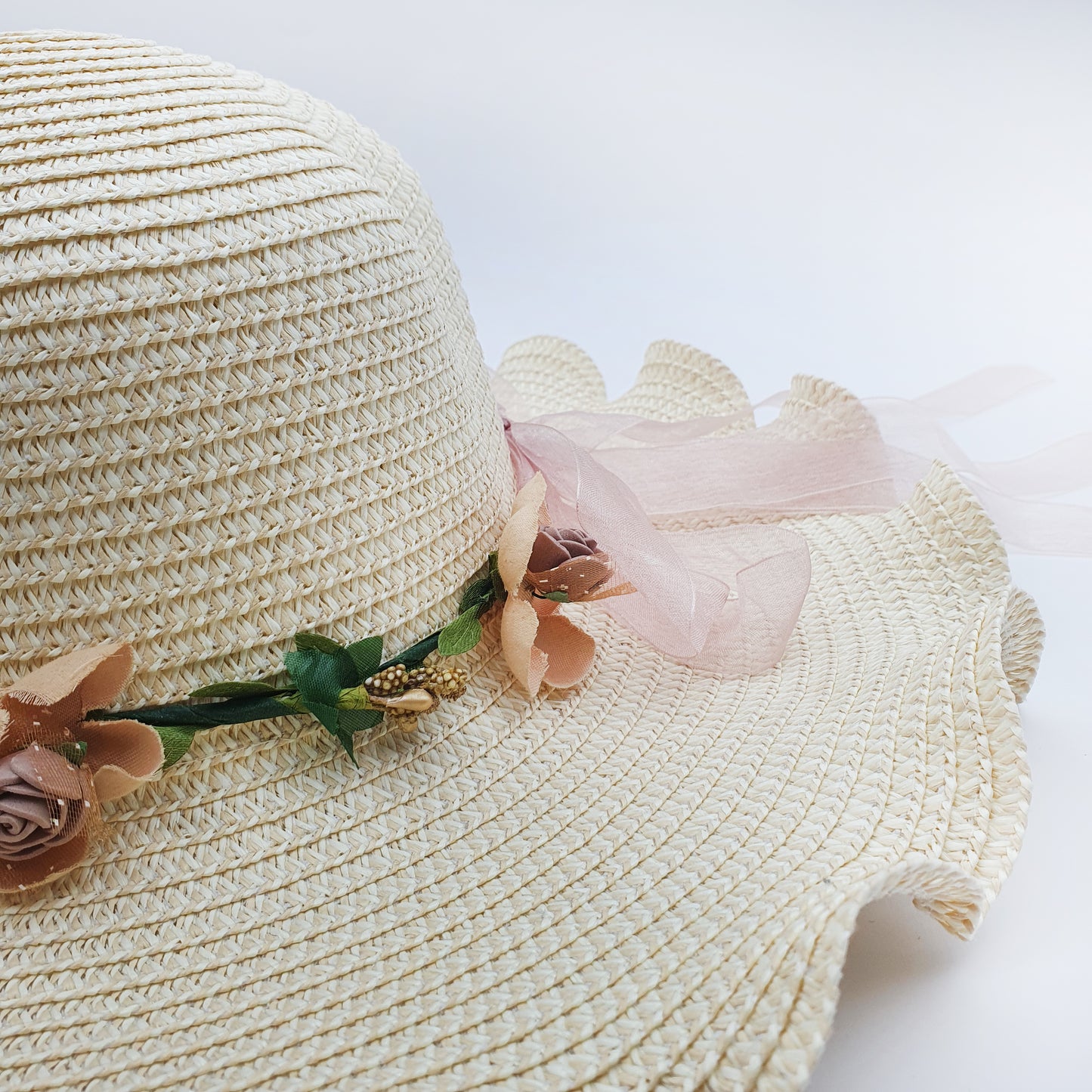 In Fashion with a Wide-Brimmed Hat and Flower Round for Sublimation