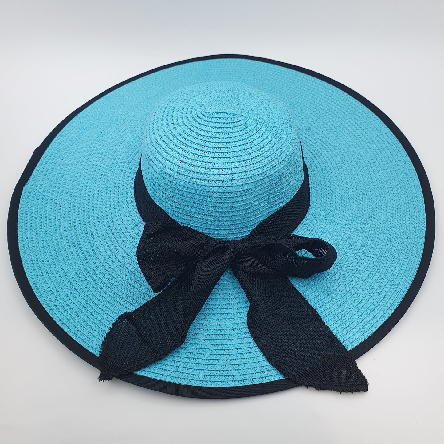 Elegant Wide-Brimmed Sublimation Hat with Black Ribbon Bow – Available in 3 Colors