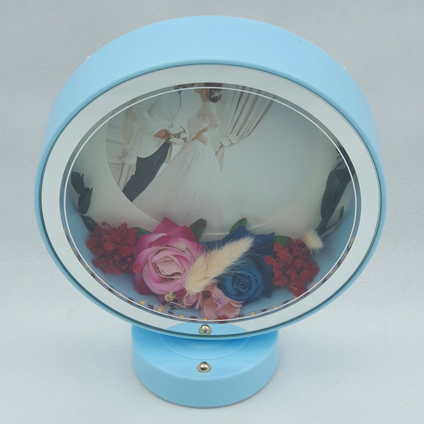 Round Mirror Picture Frame Lamp With Mirror Border and LED Light