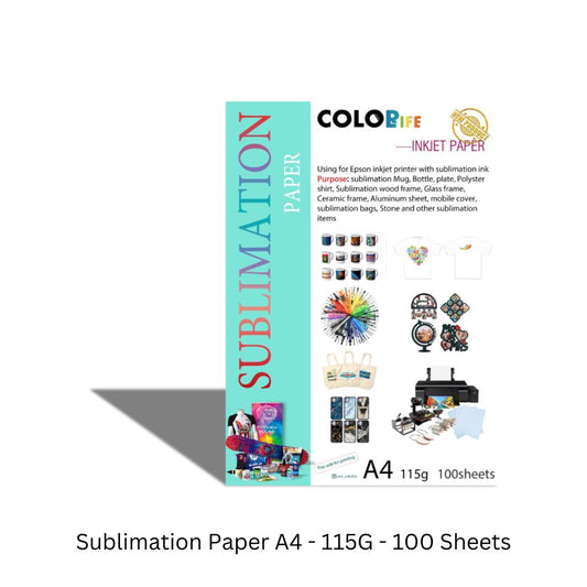 Sublimation Paper A4 - 115G, 100 Sheets for High-Quality Transfers