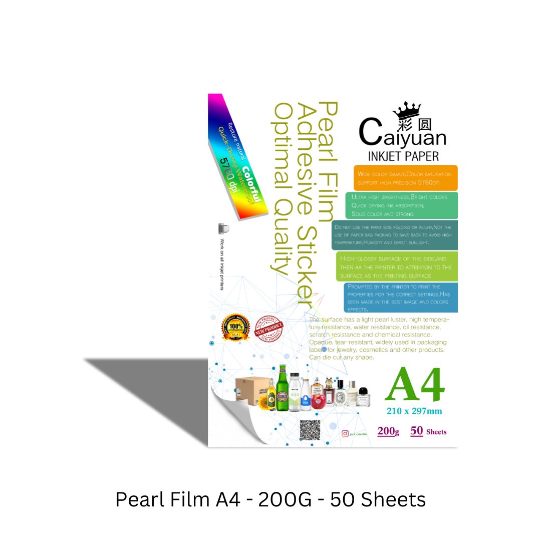 Pearl Film A4 - 200G, 50 Sheets Sticker Film - Waterproof. Special for Perfume - Water Bottle To Use