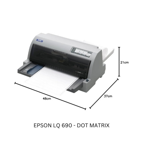 Epson LQ-690 Dot Matrix Printer – High-Speed, Reliable Printing for Continuous and Multi-Part Forms