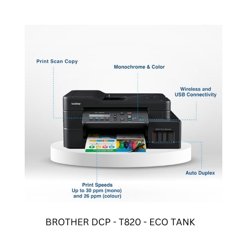 Brother DCP-T820 Eco Tank Printer – High-Volume, Cost-Effective All-in-One Ink Tank Printer